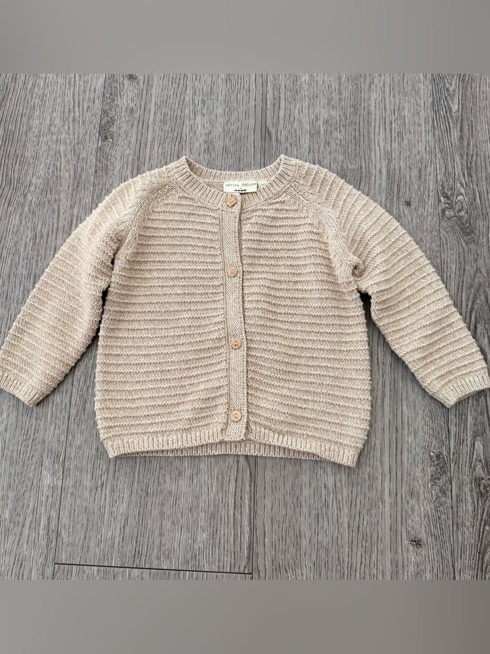 Petite Maison Baby Knit organic cotton Cardigan Sweater Size 9M